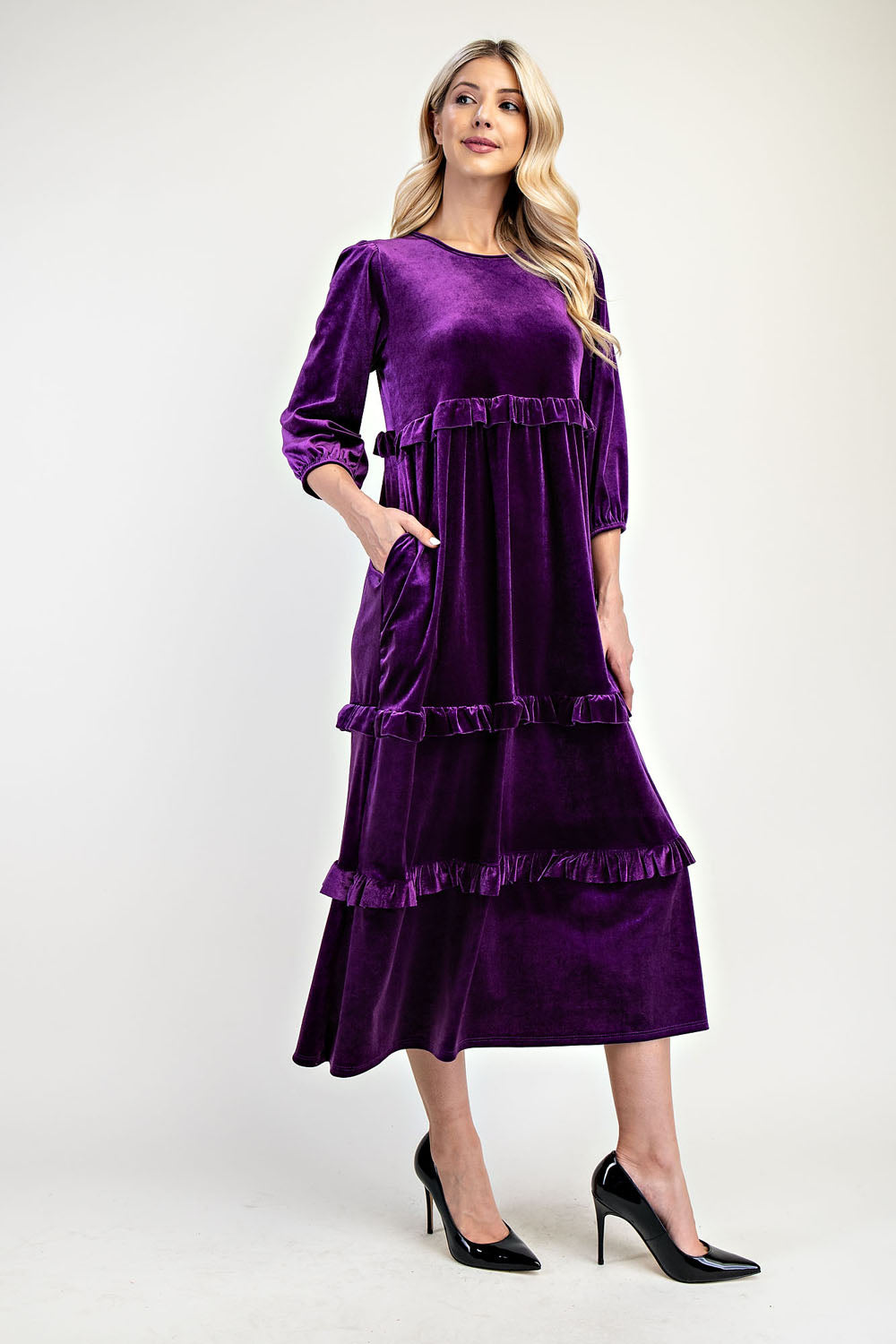 Noel Full Length Velvet Dress -7 color options-