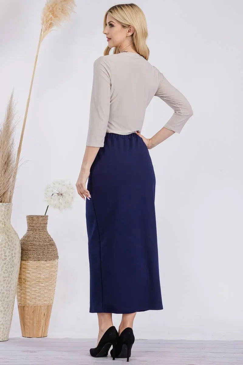 CLASSIC LONG PENCIL SKIRT IN MISSY & PLUS SIZE Celeste Clothing