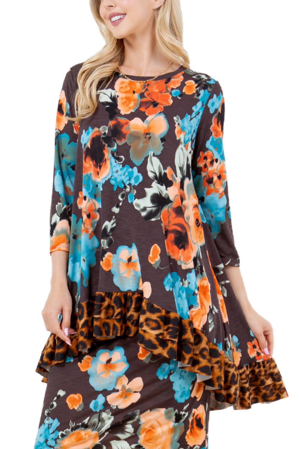 Wimberly Floral Leopard high/low SET Adalyn Fashions