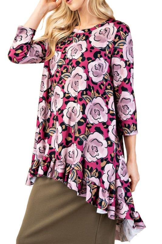 Riley Leopard Floral Top -2 Prints-