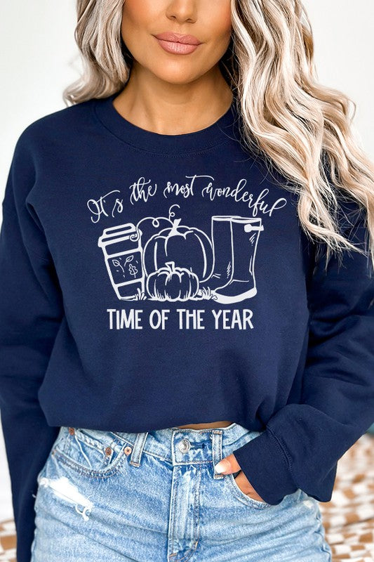 Most Wonderful Time Year Fall Sweatshirt -16 colors- Cali Boutique