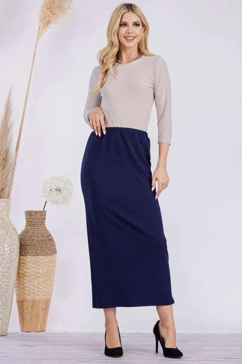 CLASSIC LONG PENCIL SKIRT IN MISSY & PLUS SIZE Celeste Clothing