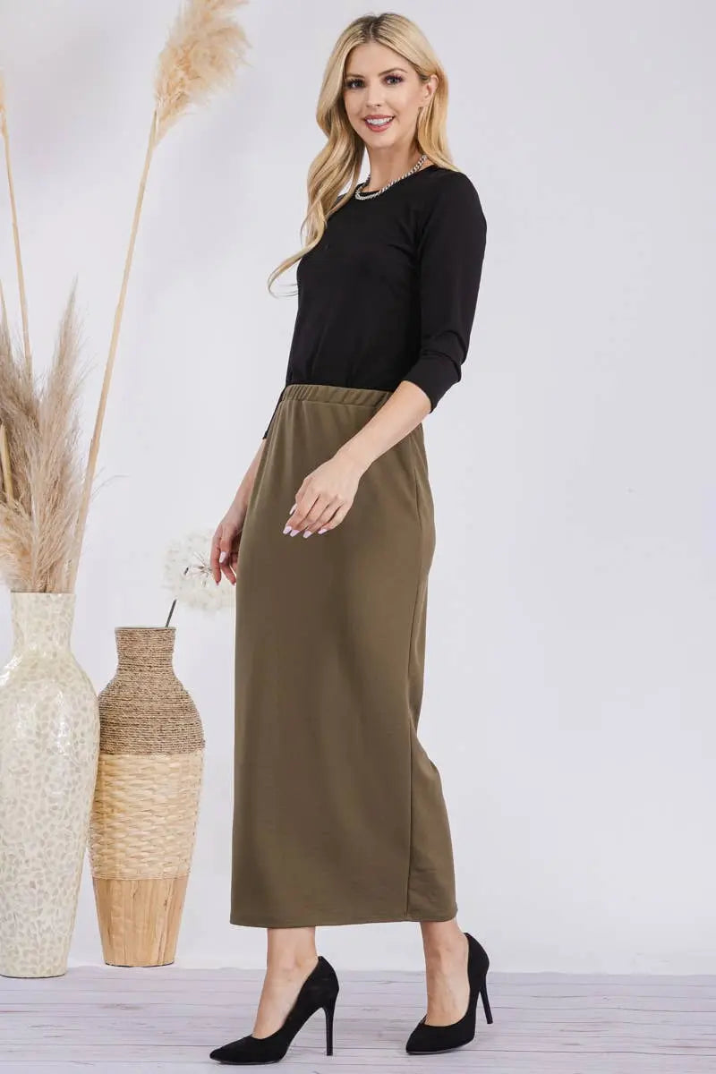 CLASSIC LONG PENCIL SKIRT IN MISSY & PLUS SIZE Celeste Clothing