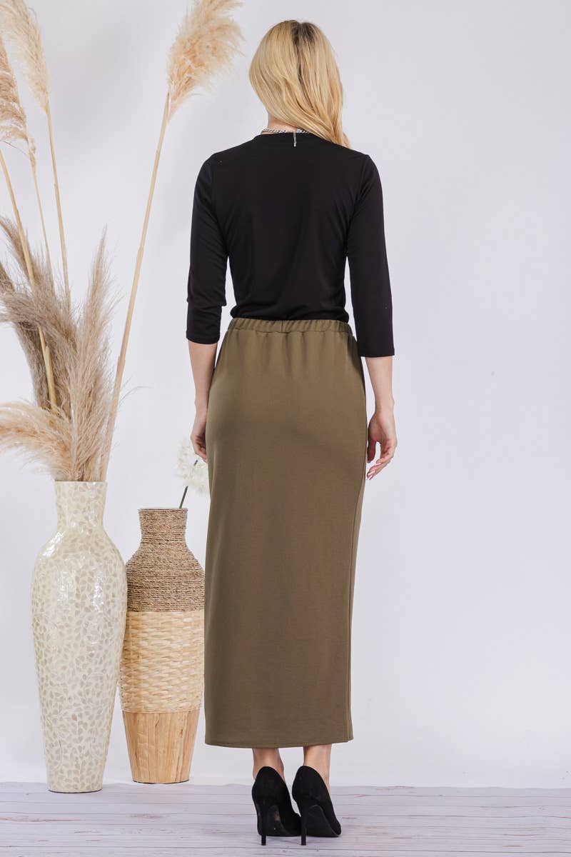 CLASSIC LONG PENCIL SKIRT IN MISSY & PLUS SIZE Celeste Clothing