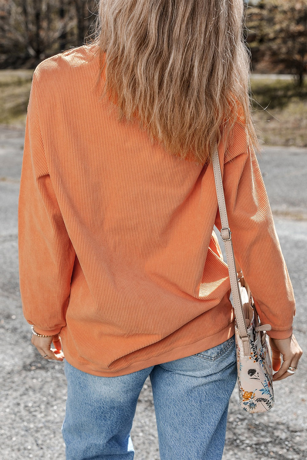 Sequin Pumpkin Round Neck Long Sleeve Sweatshirt -2 colors- Trendsi