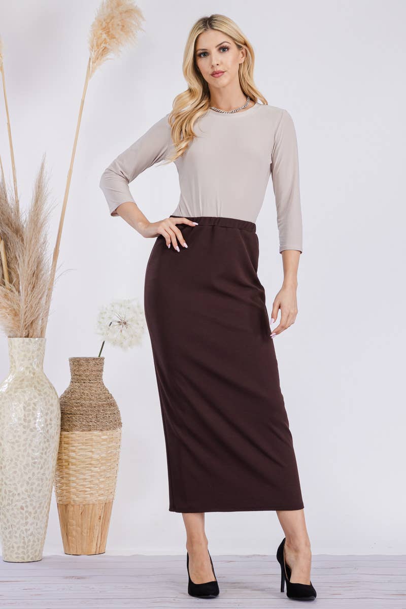 CLASSIC LONG PENCIL SKIRT IN MISSY & PLUS SIZE Celeste Clothing