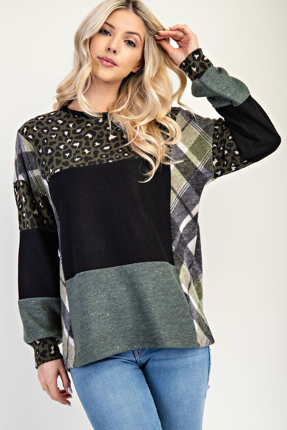 Krista Mix Print Top -2 color options-