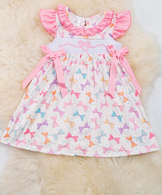 Annie Bow Smocked Dress Adalyn Fashions