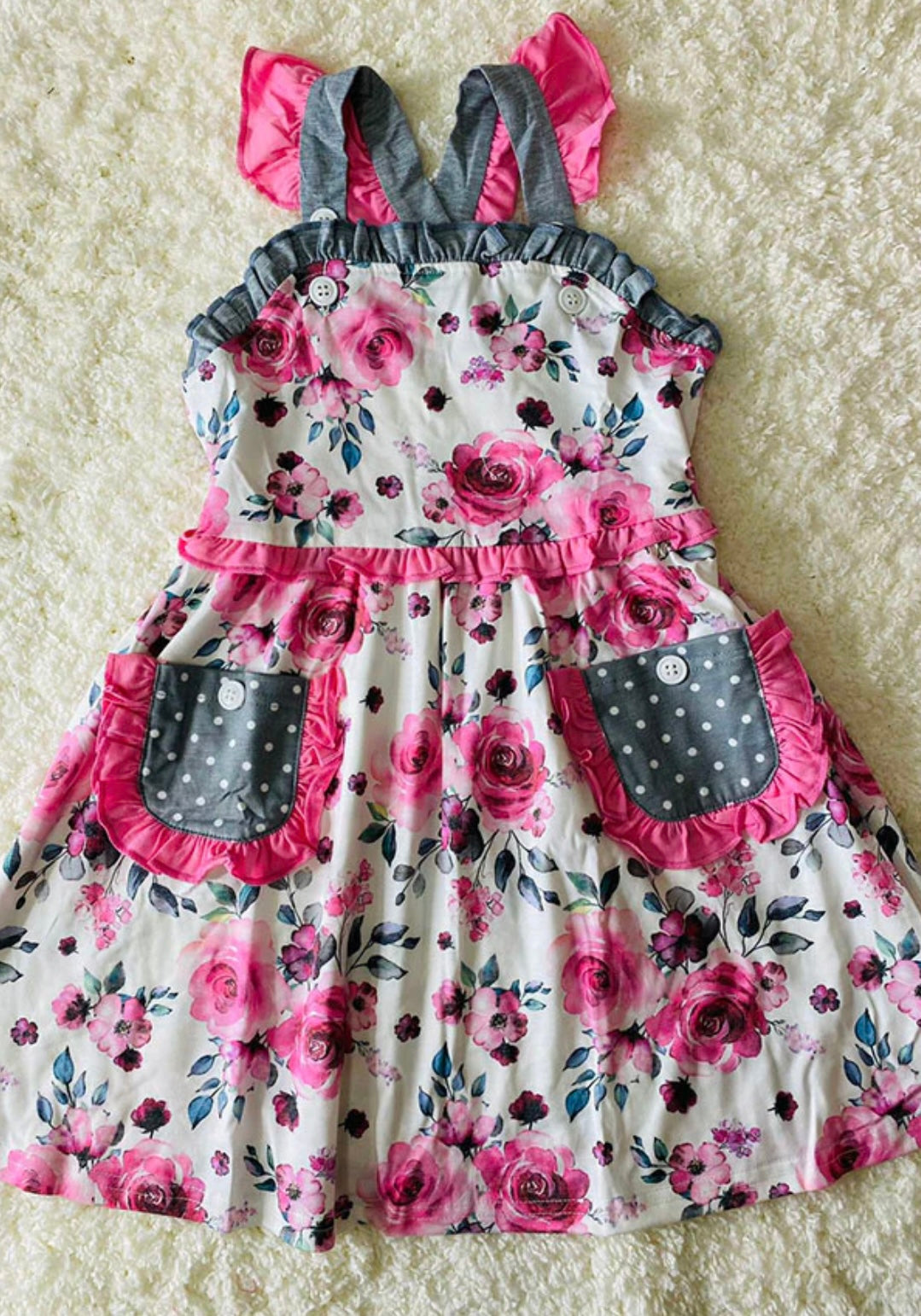 Whitley Floral Jumper Dress Adalyn Fashions