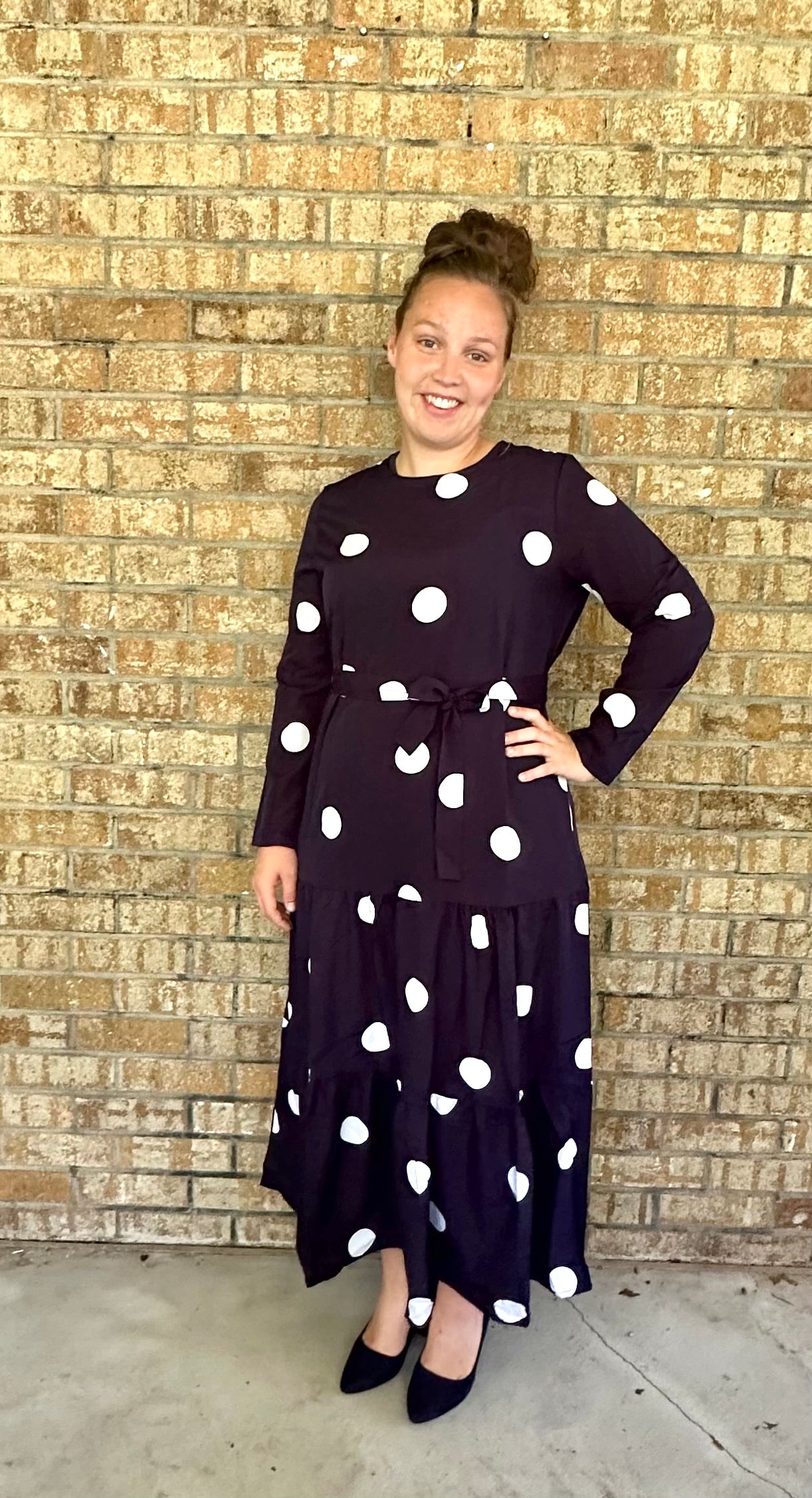 Dolly Polka Dot  Maxi Dress Adalyn Fashions