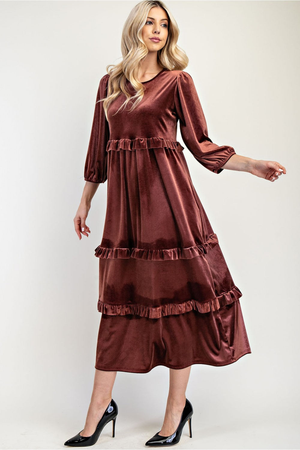 Noel Full Length Velvet Dress -7 color options-