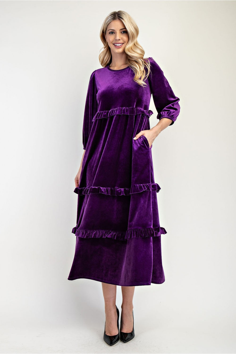 Noel Full Length Velvet Dress -7 color options-