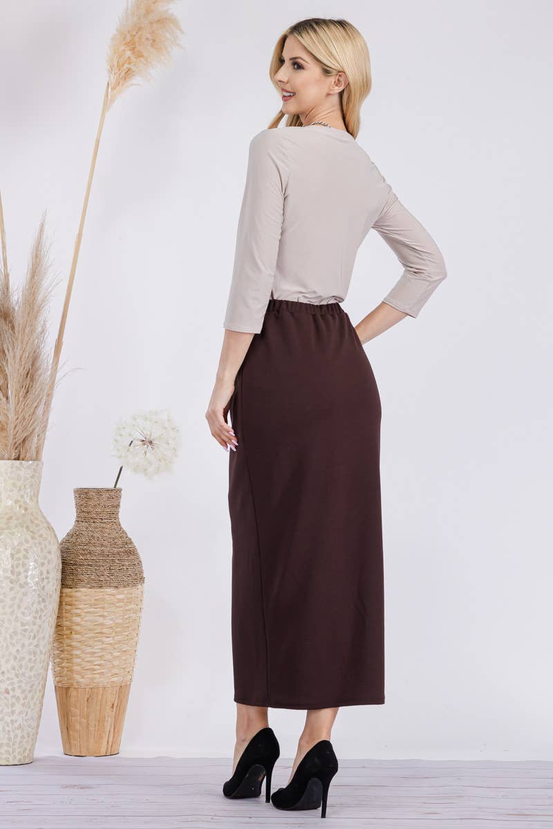 CLASSIC LONG PENCIL SKIRT IN MISSY & PLUS SIZE Celeste Clothing