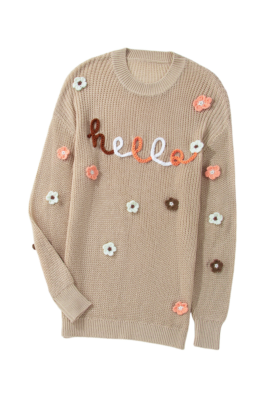 Parchment Hello Floral Embroidered Knit Loose Sweater