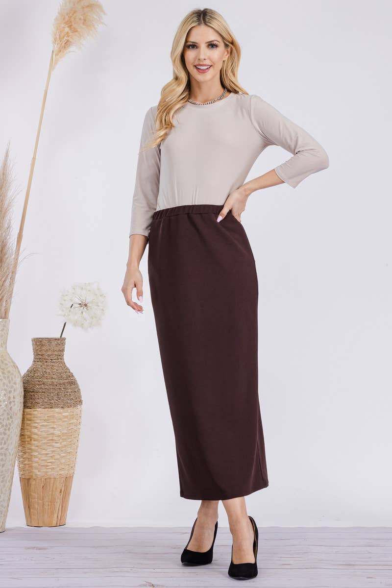 CLASSIC LONG PENCIL SKIRT IN MISSY & PLUS SIZE Celeste Clothing