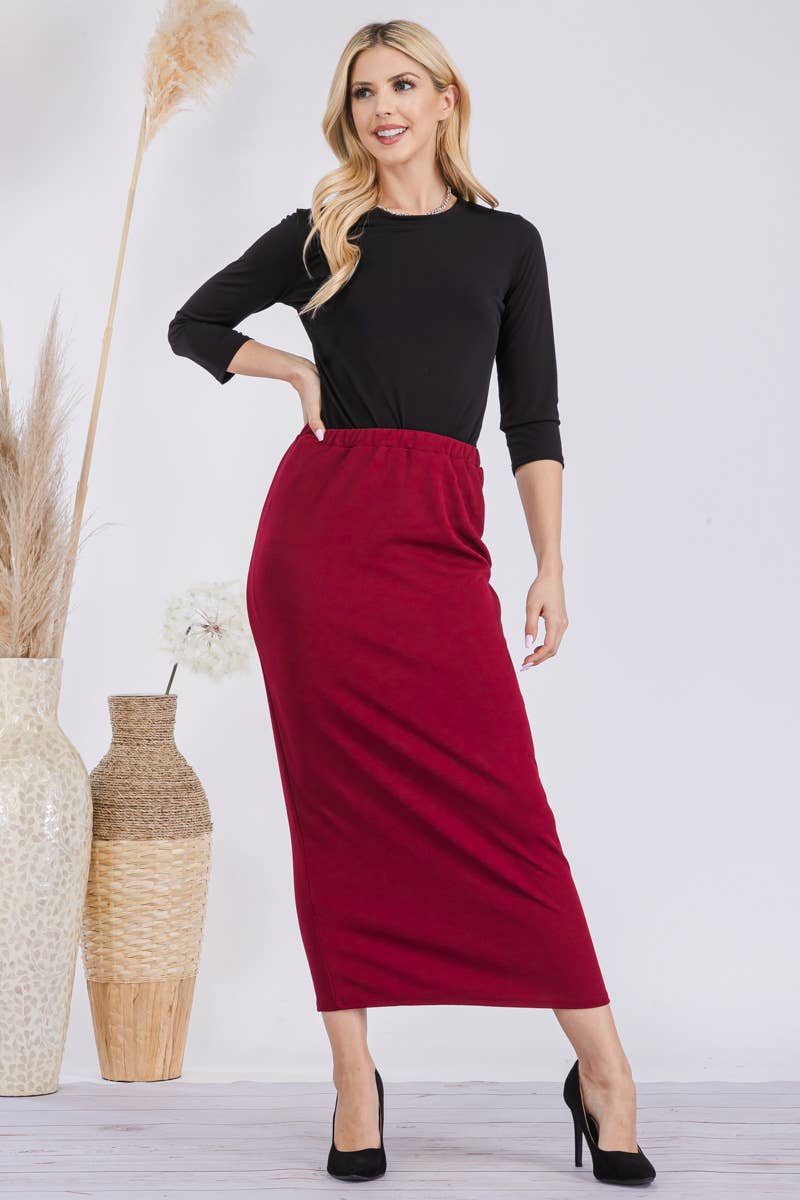 CLASSIC LONG PENCIL SKIRT IN MISSY & PLUS SIZE Celeste Clothing