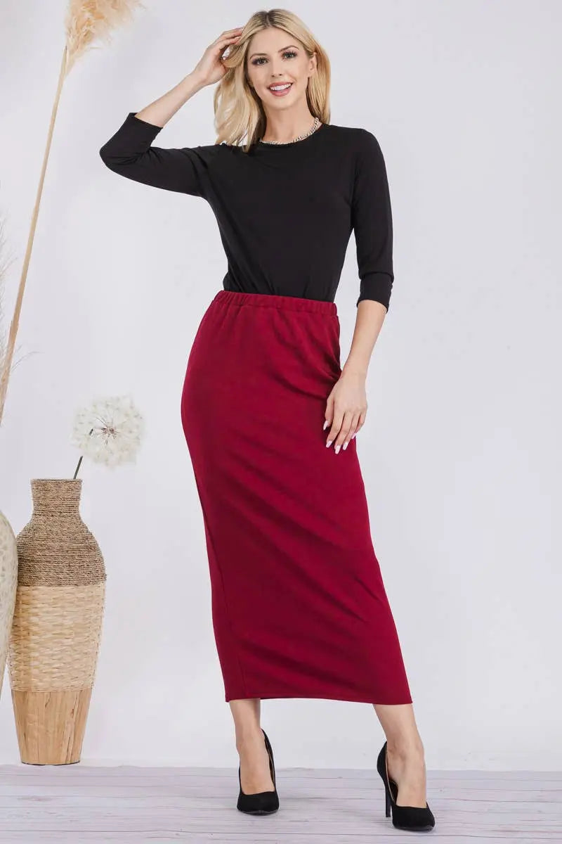 CLASSIC LONG PENCIL SKIRT IN MISSY & PLUS SIZE Celeste Clothing